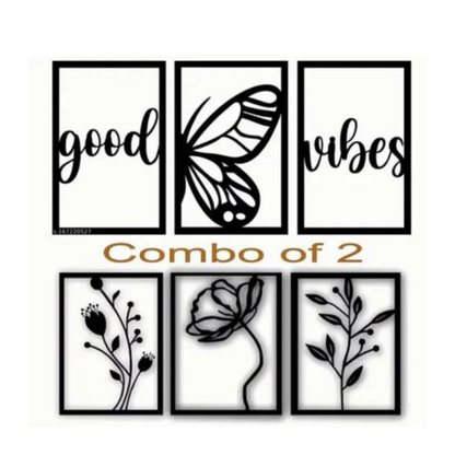 Manifested Decor Wall Hangings - Good Vibes Only | Set of 2 Positive Energy & Inspirational Wall Art for Home, Office, Bedroom, Living Room - Motivational Wall Decor for Good Vibes