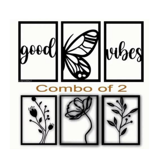 Manifested Decor Wall Hangings - Good Vibes Only | Set of 2 Positive Energy & Inspirational Wall Art for Home, Office, Bedroom, Living Room - Motivational Wall Decor for Good Vibes