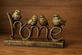 Home Birds Sculpture, Gold Finish