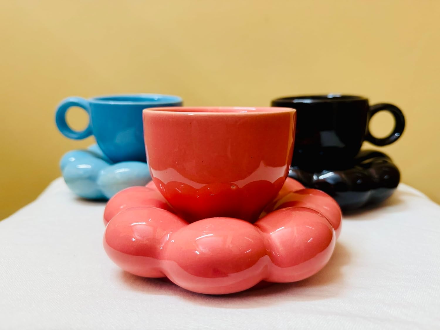 Home Decor Cloud-Shaped Ceramic Coffee Mug, Modern Design | Ideal for Gifts | Birthday, Wedding, Anniversary (Black)