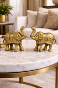 Gold Elephant Figurines Set of 2