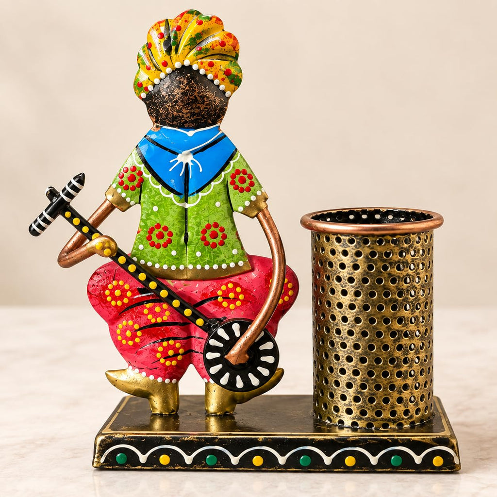 Rajasthani Musician Figurine Pen Stand