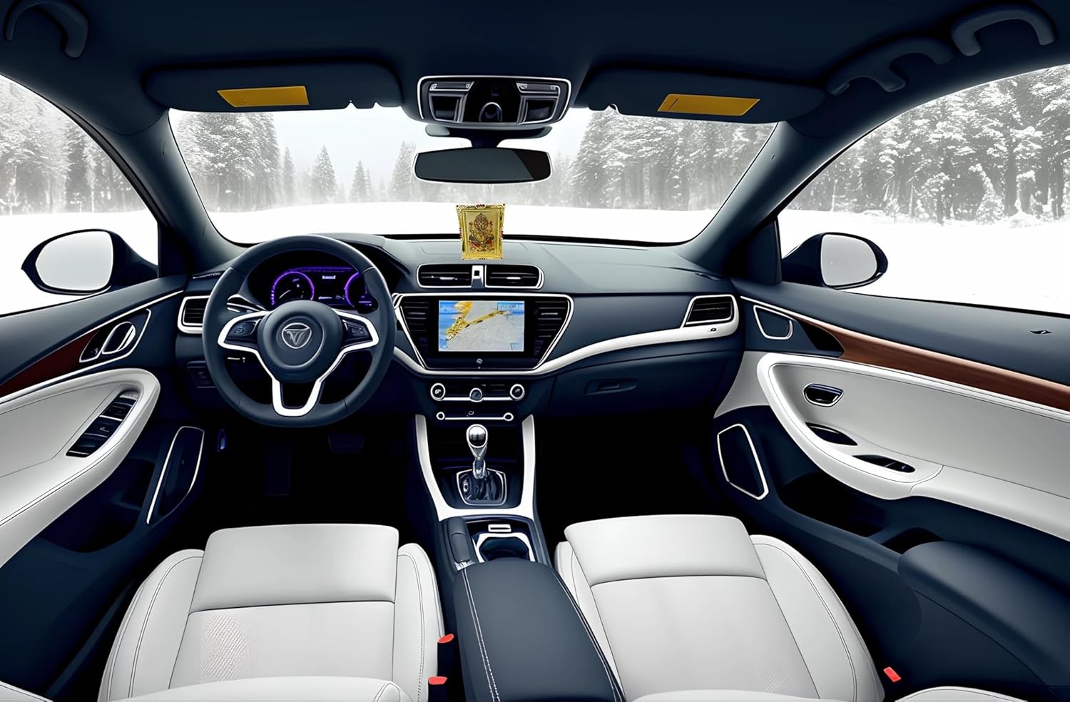 Manifested Decor Ganesha Idol Car Dashboard, Ganesha Idol for Home Decor, Ganesh Ji Murti for Home Decor Puja, Lord Ganesh Statue, Gift for Office Desk, Puja Room Figurine