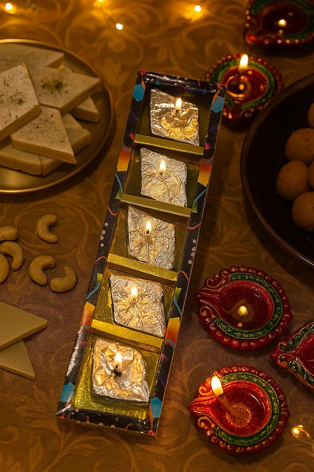 Decorative Kaju Katli Candle Set