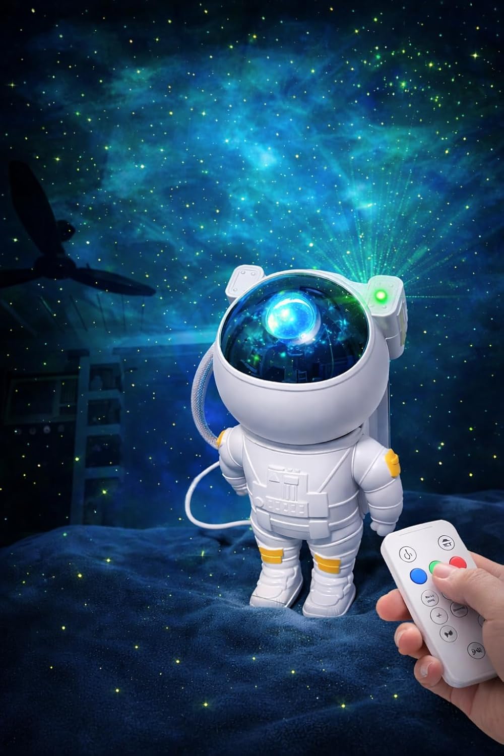 Manifested Decor Astronaut Light Projector, Galaxy Star Projector with Remote Control, Space Theme Night Light
