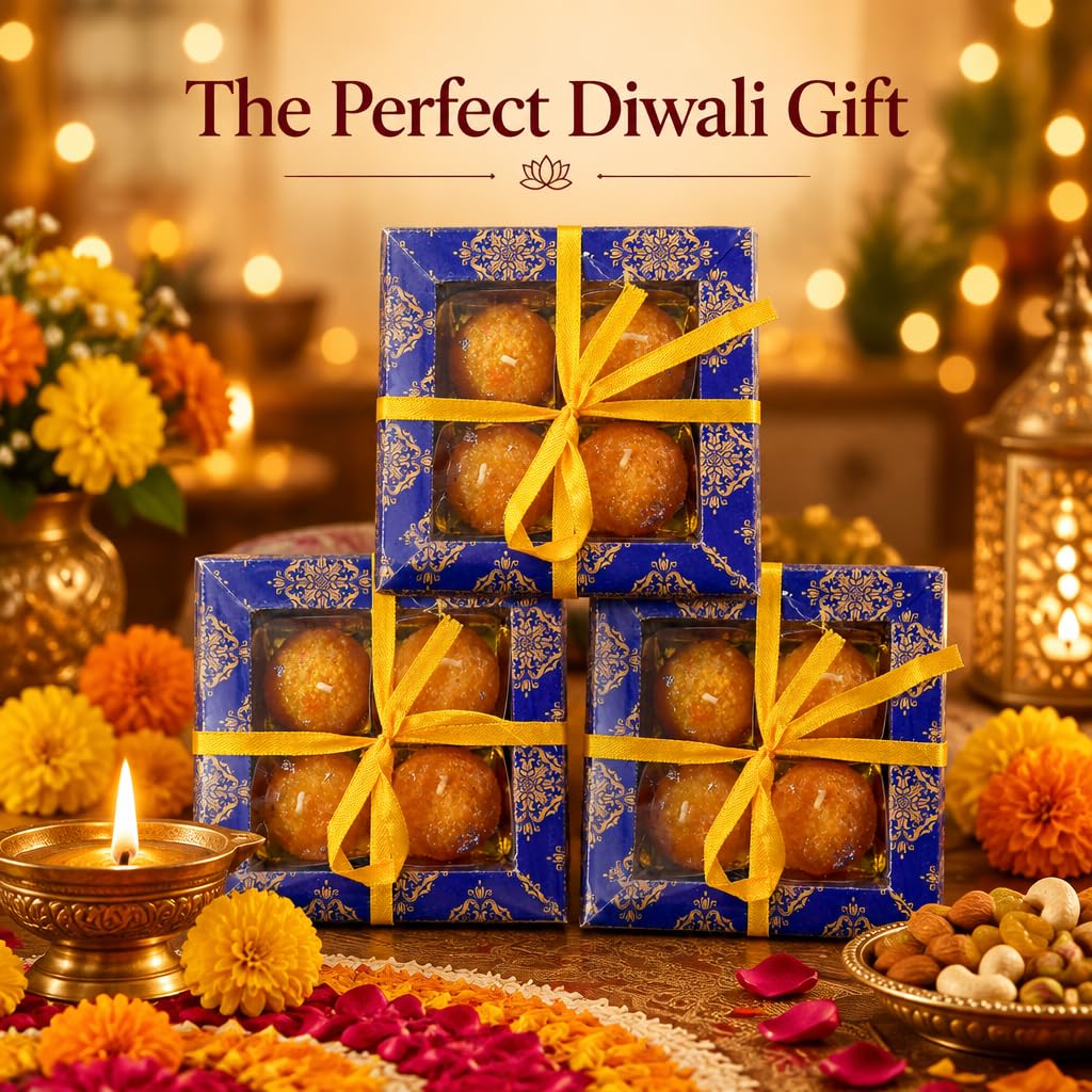 Decorative Moti Choor Bundhi Ladoo Candles with Silver Accents – view 7