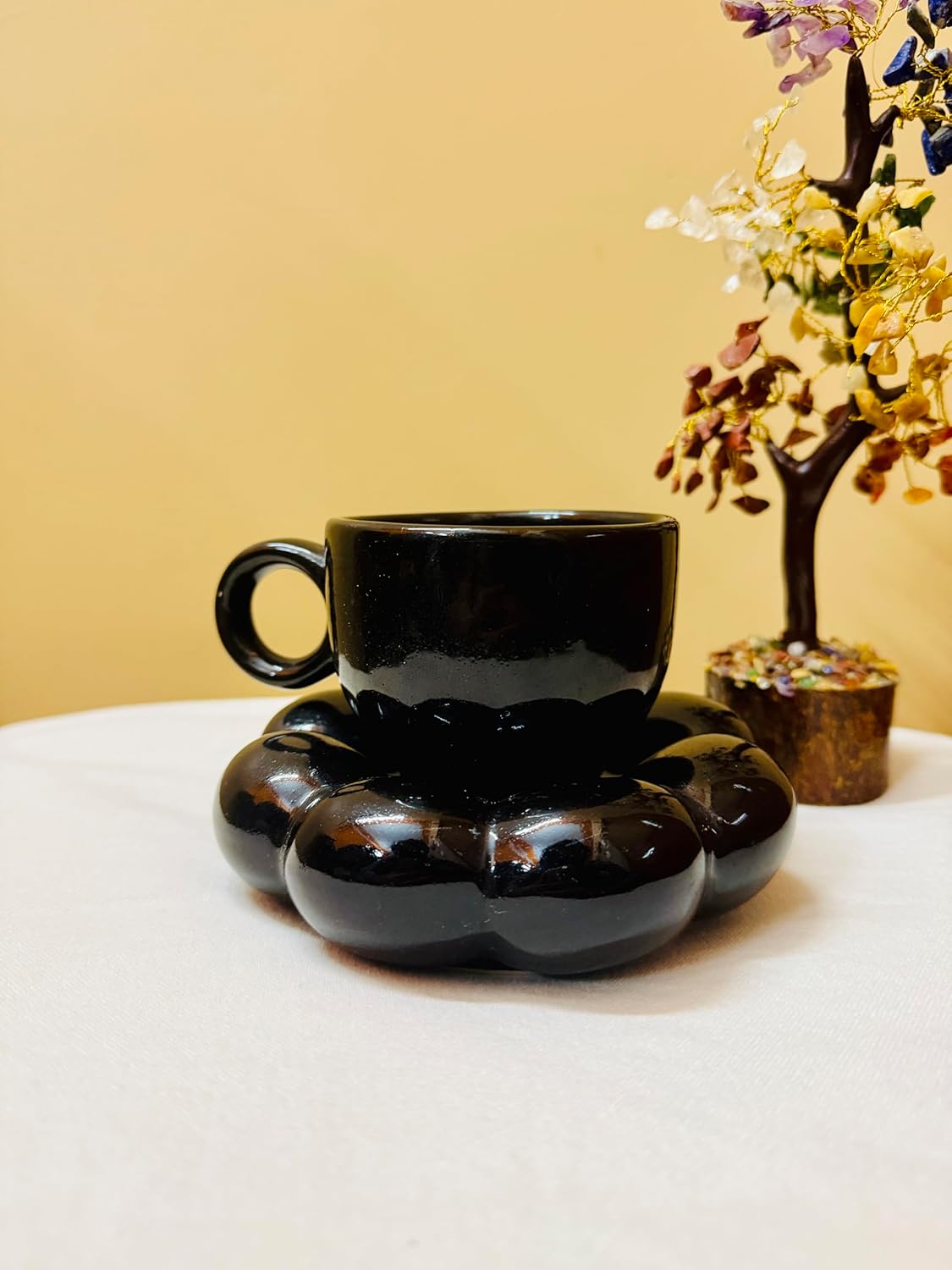 Home Decor Cloud-Shaped Ceramic Coffee Mug, Modern Design | Ideal for Gifts | Birthday, Wedding, Anniversary (Black)