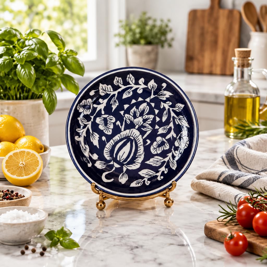 Blue and White Ceramic Decorative Plate – view 3