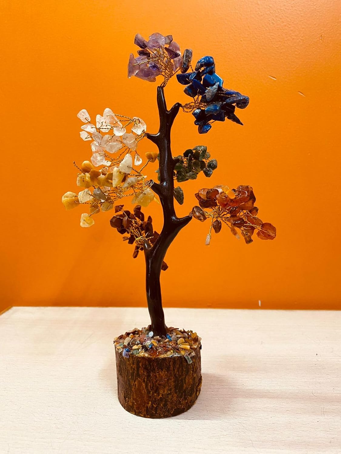 Manifested Decor 7 Chakra Crystal Tree of Life| Positive Energy, Good Luck, Chakra Activation | Natural Healing Gemstones MoneyTree Feng Shui, Spiritual Gift, Home Decor (Chakra Multicolor)