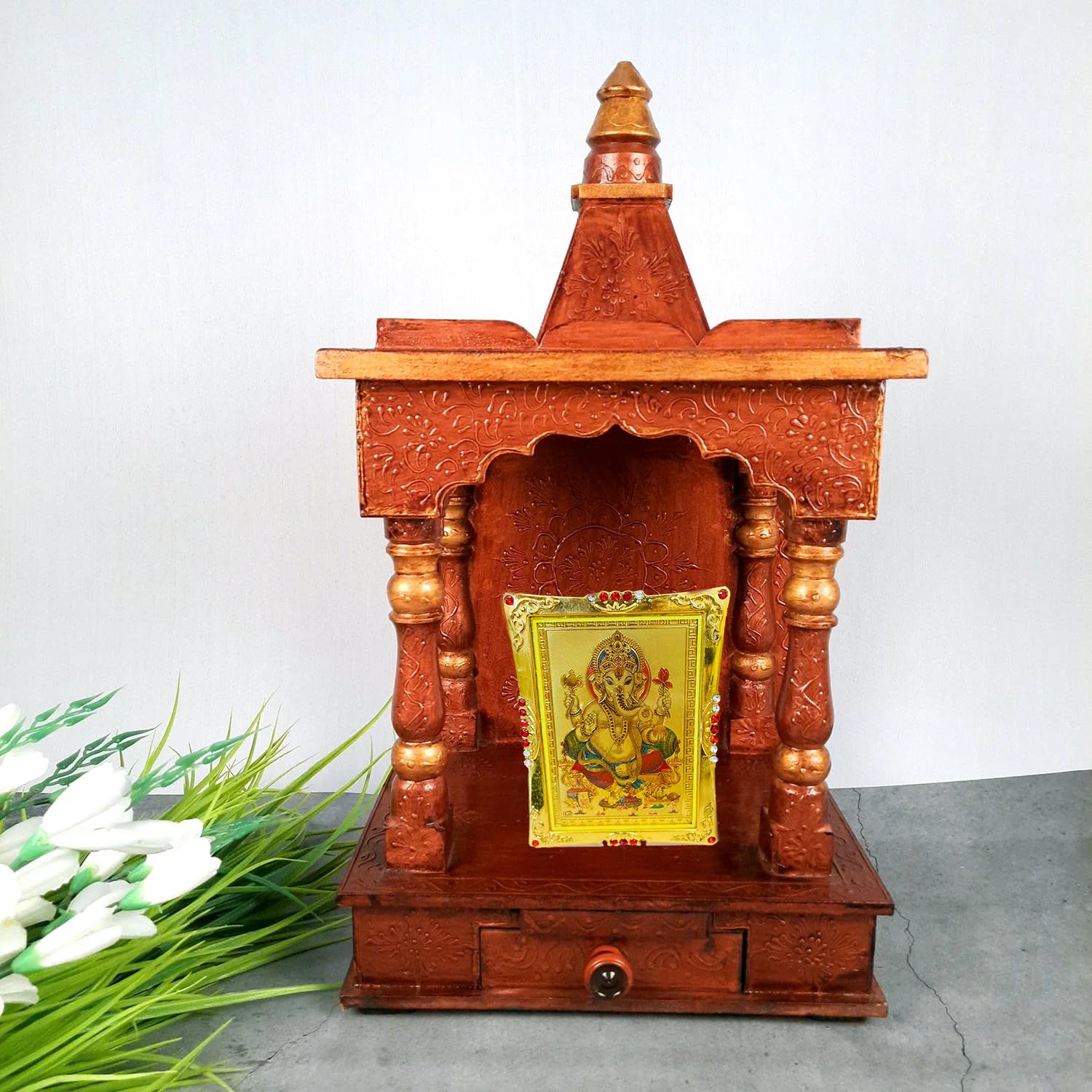 Manifested Decor Ganesha Idol Car Dashboard, Ganesha Idol for Home Decor, Ganesh Ji Murti for Home Decor Puja, Lord Ganesh Statue, Gift for Office Desk, Puja Room Figurine