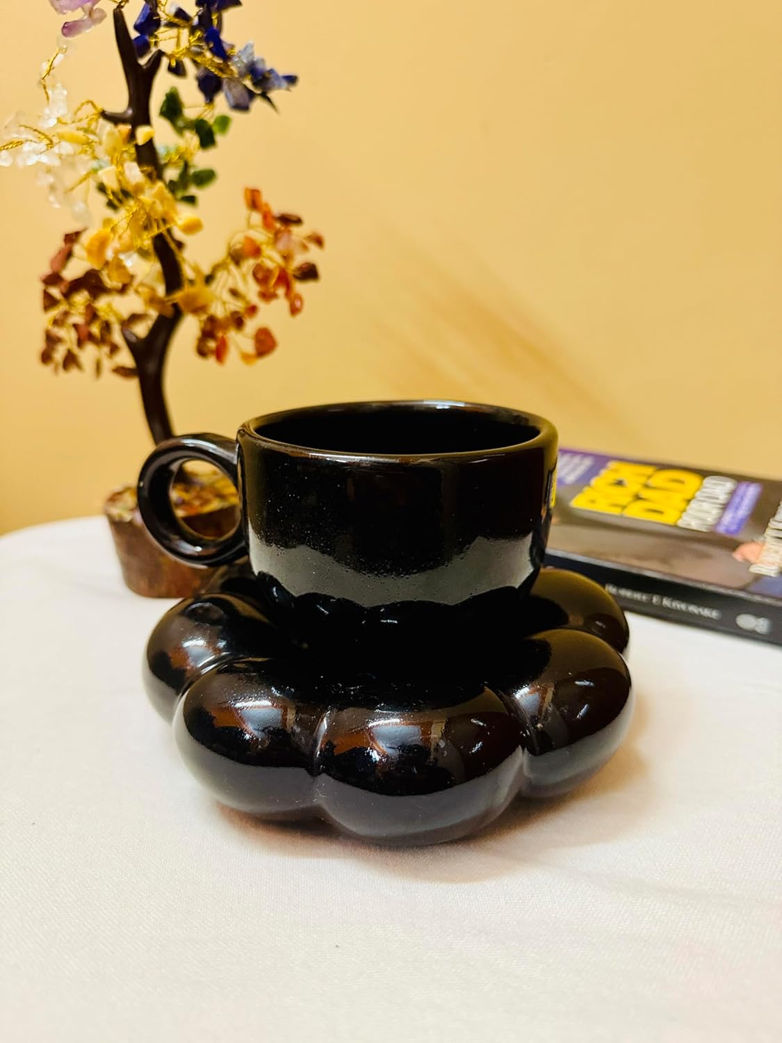 Home Decor Cloud-Shaped Ceramic Coffee Mug, Modern Design | Ideal for Gifts | Birthday, Wedding, Anniversary (Black)