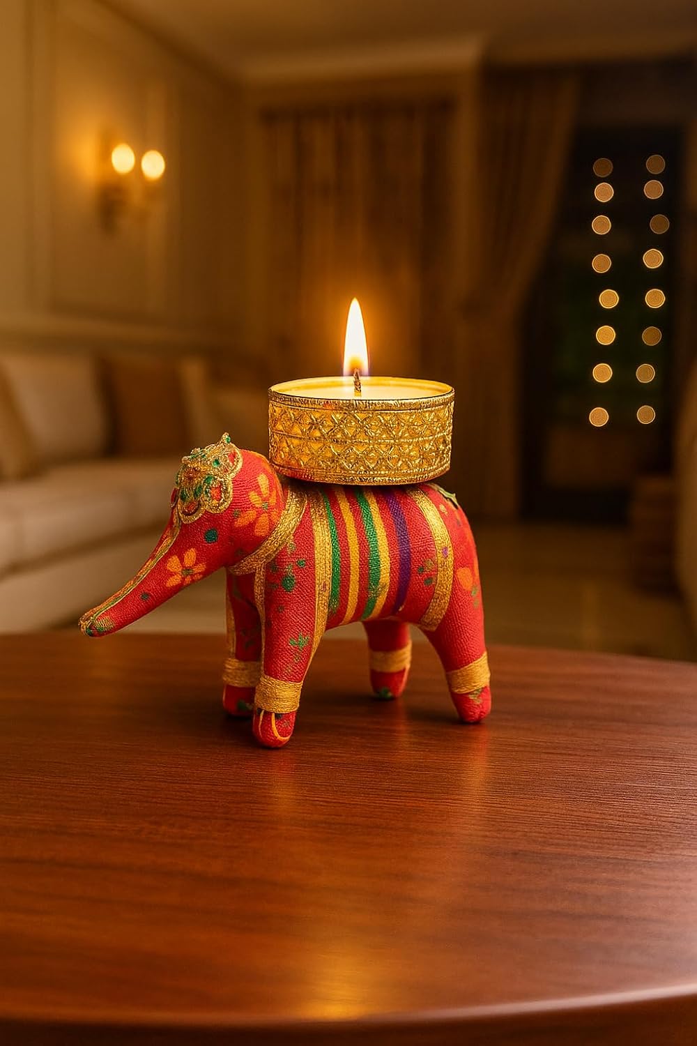 Elephant Tea Light Candle Holder with 2 tealights – view 2