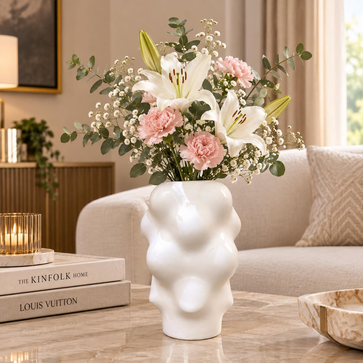 Ceramic Curved Flower vase for Home Decor – view 2