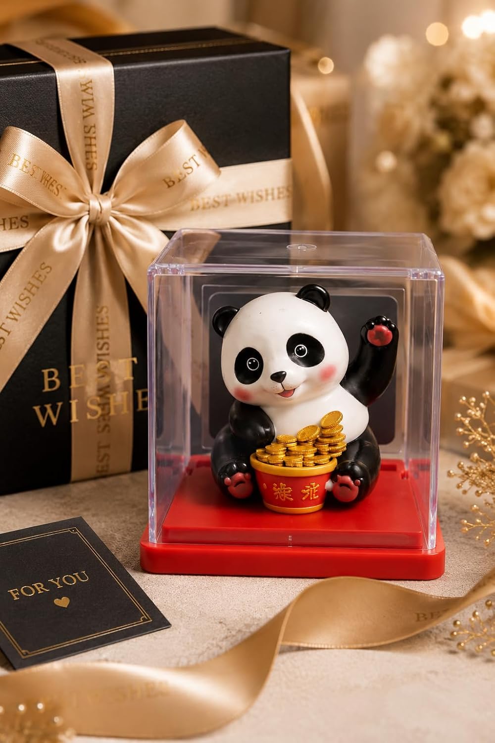 Solar Powered Lucky Panda Figurine – view 5