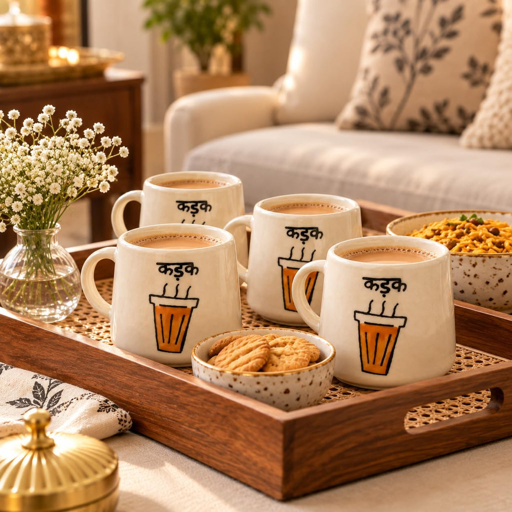 Kadak Chai Ceramic Mug with Hand-Painted Hindi Art – view 3