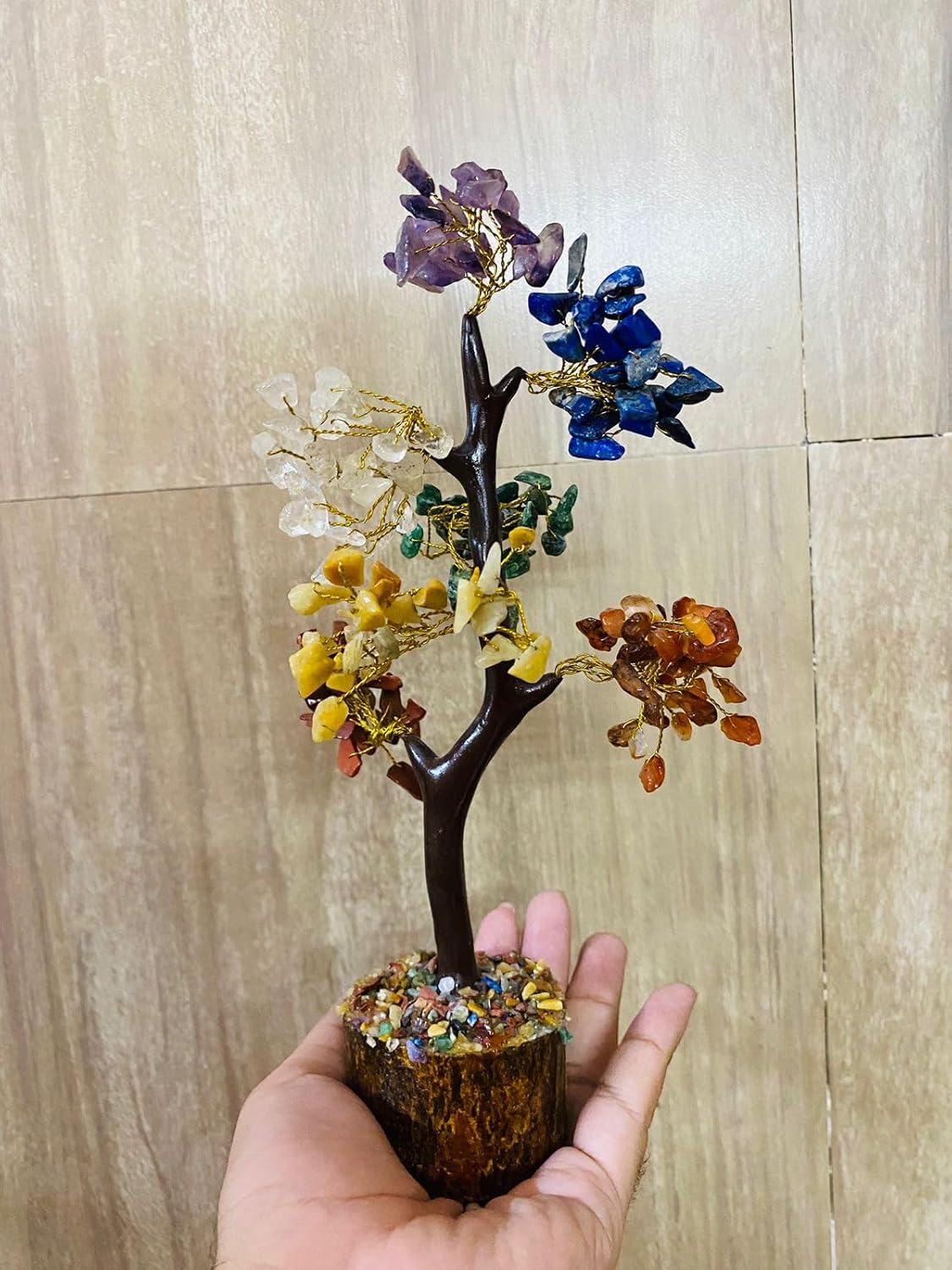 Manifested Decor 7 Chakra Crystal Tree of Life| Positive Energy, Good Luck, Chakra Activation | Natural Healing Gemstones MoneyTree Feng Shui, Spiritual Gift, Home Decor (Chakra Multicolor)