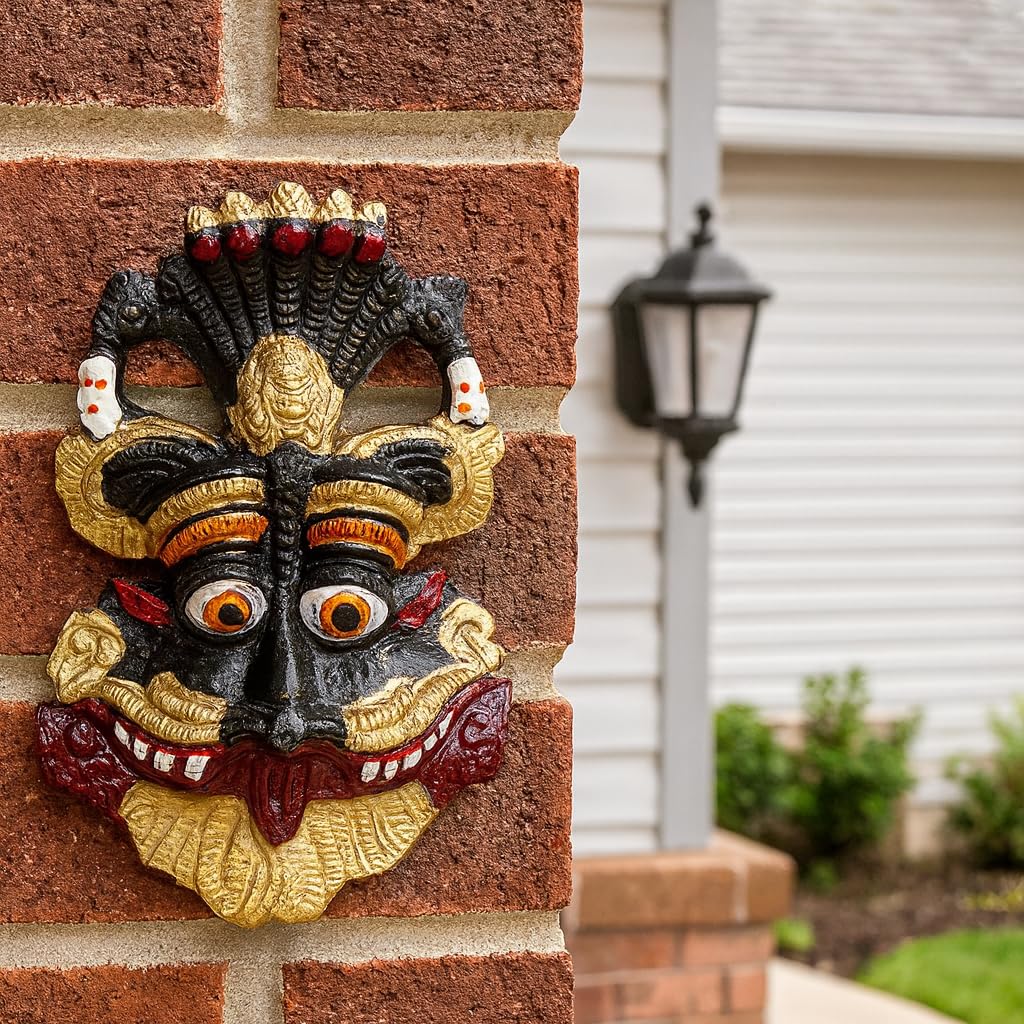 Manifested Decor Nazar Battu | Balinese Mask Wall Decor, Colorful Traditional Design, Hand-Painted Resin, Indonesian Cultural Art