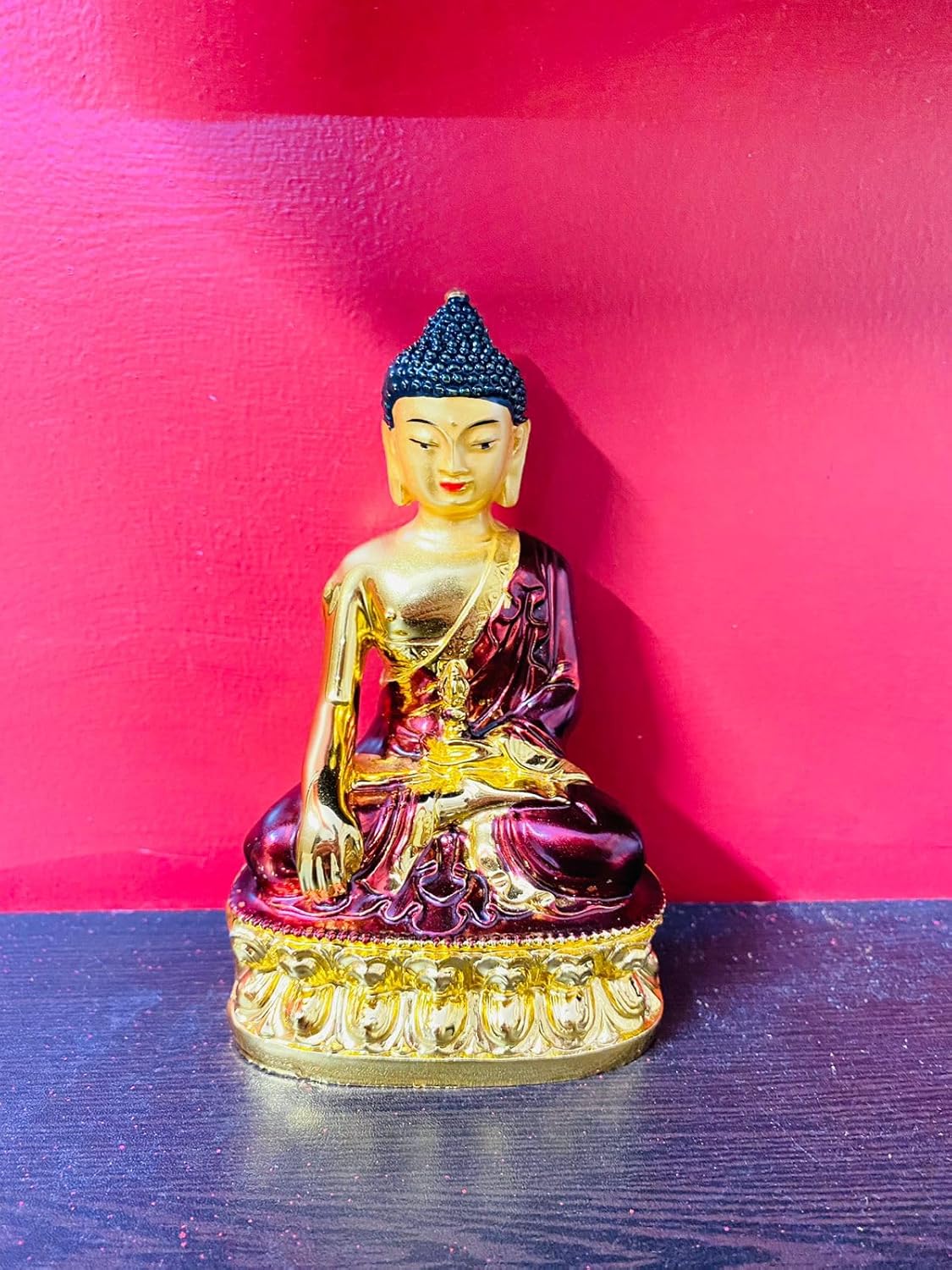Manifested Decor Sitting Buddha Statue Resin Gautam Buddha Showpiece Idol Home Decor Items for Living Room, Gifts for HomeDecor