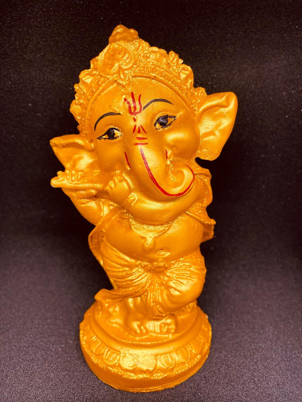 Polyresin Lord Ganesha Idol Playing Bansuri God Ganesha Figurine Sculpture for Home Entrance Ganesh Chaturthi Bal Ganesh Murthi Bansuri Ganesh Statue – view 5