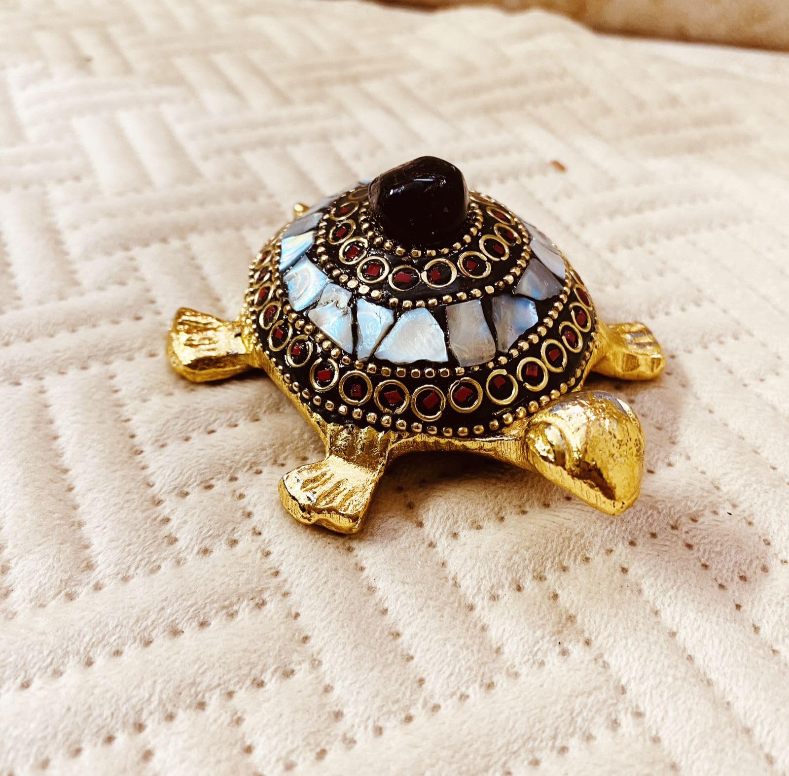 Manifested Decor Turtle, Good Luck for Home, Feng Shui Tortoise, Showpiece for Good Luck, Turtle Vastu Gift for Career and Luck, Home Decoration (Brown)