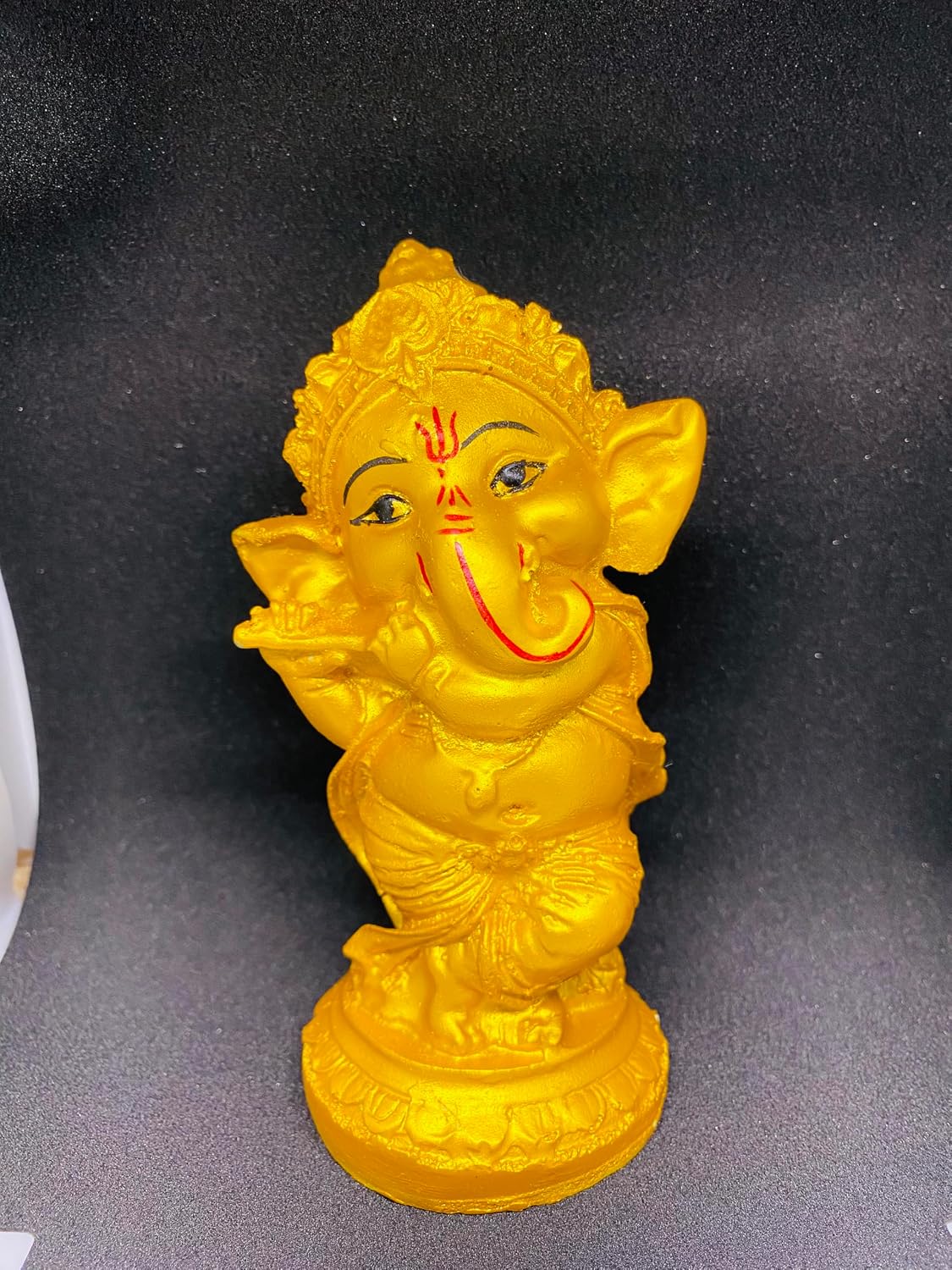Polyresin Lord Ganesha Idol Playing Bansuri God Ganesha Figurine Sculpture for Home Entrance Ganesh Chaturthi Bal Ganesh Murthi Bansuri Ganesh Statue – view 6
