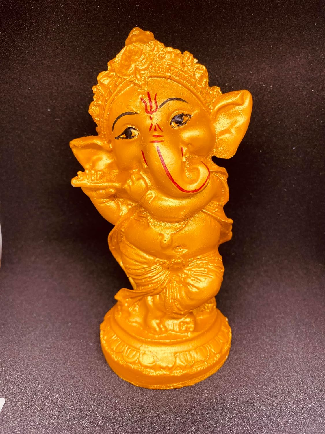 Polyresin Lord Ganesha Idol Playing Bansuri God Ganesha Figurine Sculpture for Home Entrance Ganesh Chaturthi Bal Ganesh Murthi Bansuri Ganesh Statue – view 4