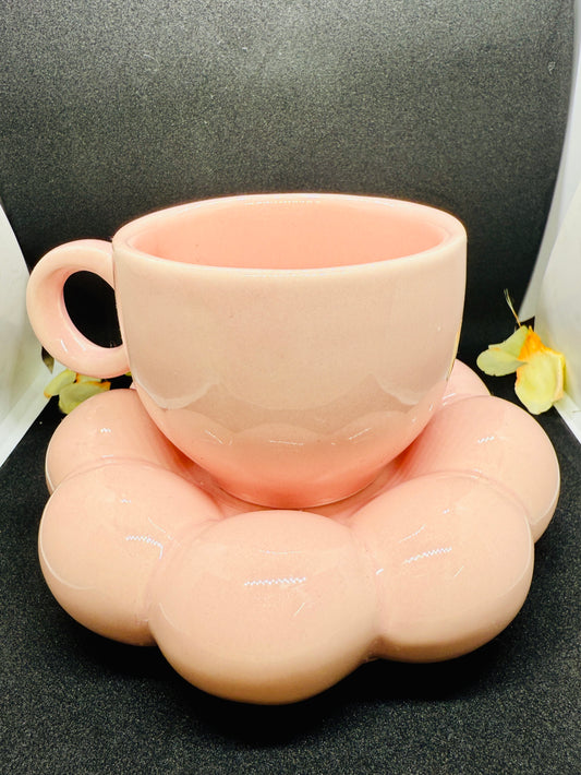 Manifested Decor Home Decor Cloud-Shaped Ceramic Coffee Mug, Pink, Modern Design | Ideal for Gifts | Birthday, Wedding, Anniversary