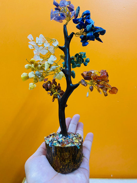 Manifested Decor 7 Chakra Crystal Tree of Life| Positive Energy, Good Luck, Chakra Activation | Natural Healing Gemstones MoneyTree Feng Shui, Spiritual Gift, Home Decor (Chakra Multicolor)