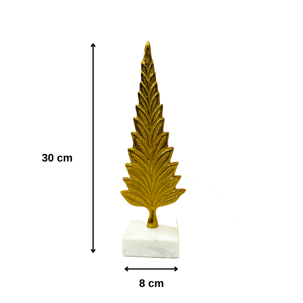 Manifested Decor - Golden Pine Tree Showpiece (Set of 2) - Sculpture for Home Decor, Living Room, Bedroom, Office, Cafe Decoration for All Occasions
